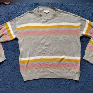 Andree By Unit Striped Cotton Blend Swester Size M